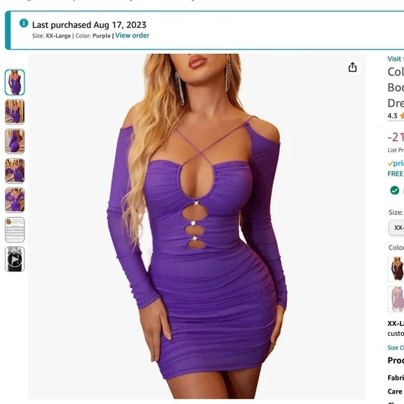open lace back dress Miss Me Sequin Mini Dress Purple main image 0